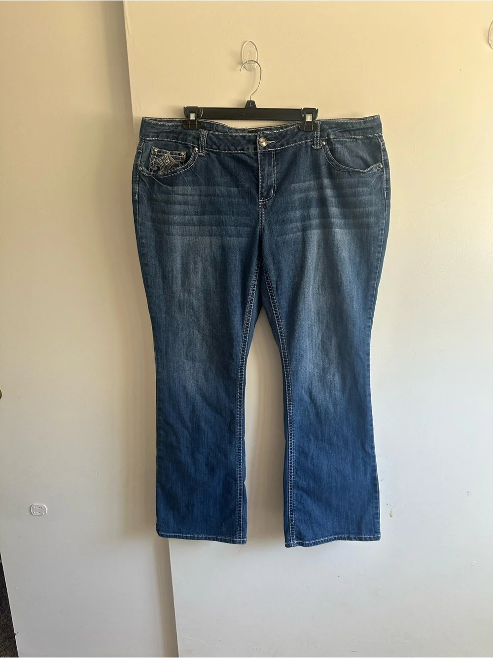 Women's Dark Blue Bootcut Jeans - Comfortable Everyday Fit